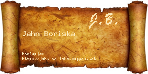 Jahn Boriska névjegykártya